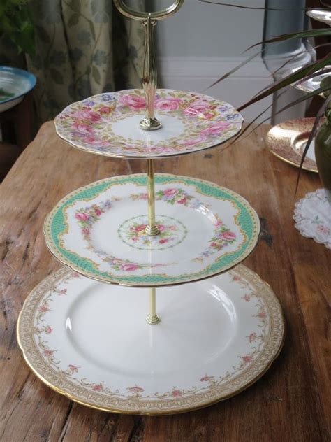 3 Tier Vintage China Cake Stand Etsy Vintage China Cake Stand Tiered