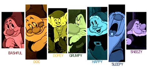 Bashful Doc Dopey Grumpy Happy Sleepy Sneezy Disney Designs