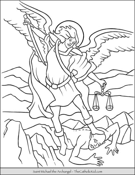 42 Best Pictures St Michael Coloring Page Saint Michael The