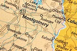 Map Of Montgomery Alabama State In Us Stock Photo - Download Image Now ...