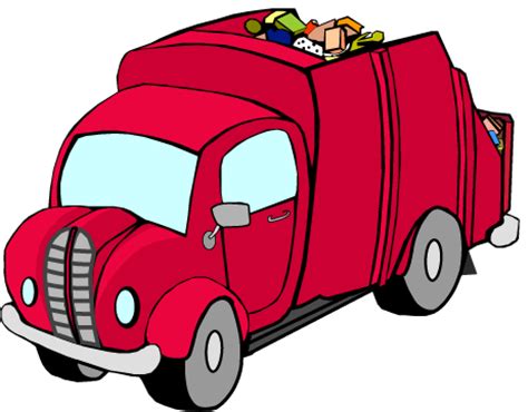 Red Garbage Truck Cartoon Clip Art Library