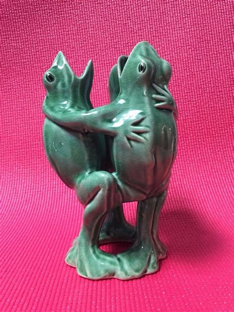 Vtg Pre War Made In Japan 3 Frog Figure Vase Dancing Japan Art