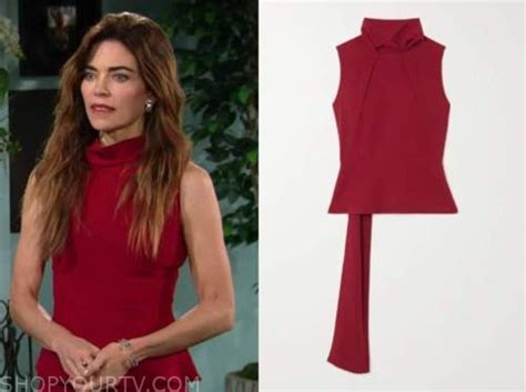 Victoria Newman Amelia Heinle The Young And The Restless Red Mock Neck Top Fashion Clothes