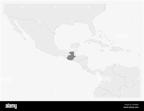 Mappa Dellamerica Con La Mappa Evidenziata Del Guatemala Mappa Grigia