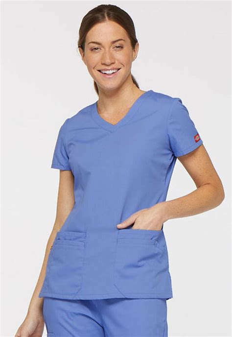 Dickies' men's gen flex youtility scrub top is the real deal. Ceil Blue Dickies EDS Signature Junior Fit V Neck Scrub ...