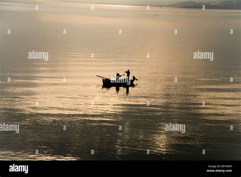 Aerial Photograph Of Fishermen In The Sea Of Galilee Stock Photo Alamy