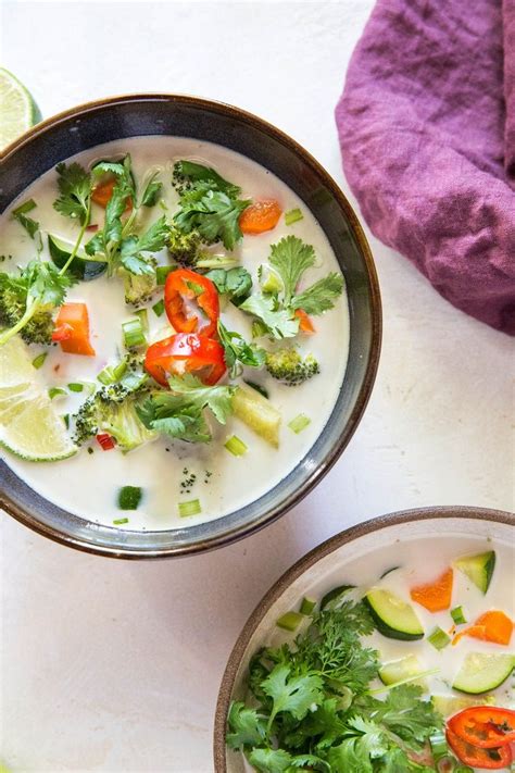 Thai Coconut Soup With Vegetables An Easy Clean Soup Recipe With