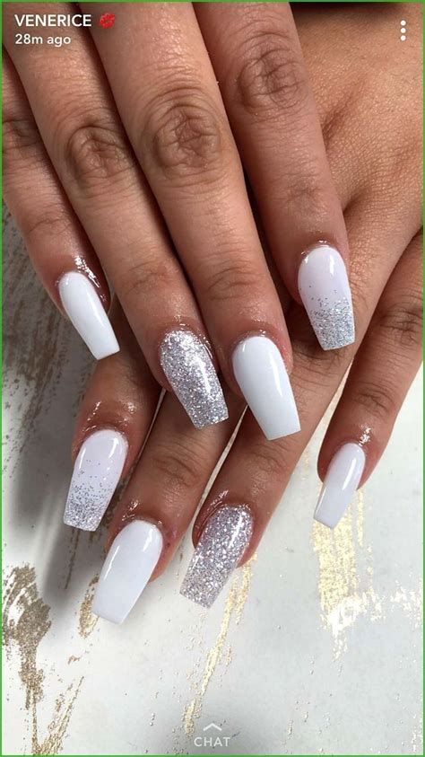 Pin By Deleann Hayes On Wants Silver Acrylic Nails White Acrylic