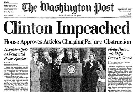 ‘clinton impeached how a president s peril dominated the washington post s front page 20 years