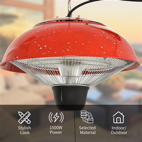 Outsunny Patio Heater 1500W Electric Aluminium Ceiling Hanging Garden