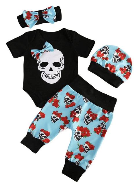 Skull Baby Girl Outfit Baby Boy Halloween Outfits Newborn Boy