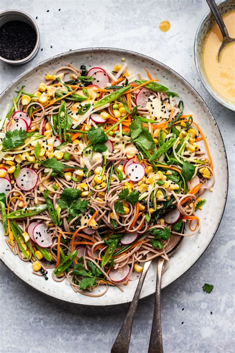 Soba Noodle Salad With Miso Dressing Lazy Cat Kitchen