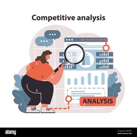 Focused woman conducting competitive analysis. Expert dives deep into