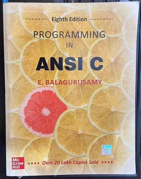 Programming In Ansi C 8th Ed Book By E Balagurusamy At Rs 200piece