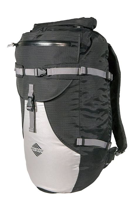 Aqua Quest Stylin Black And Reflective Backpack 30l Waterproof With Roll Top For Men Women