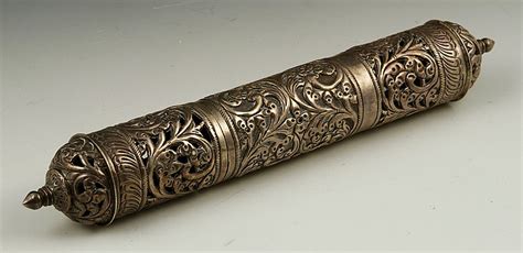 Sold Price 19th C Silver Scroll Holder Invalid Date Est