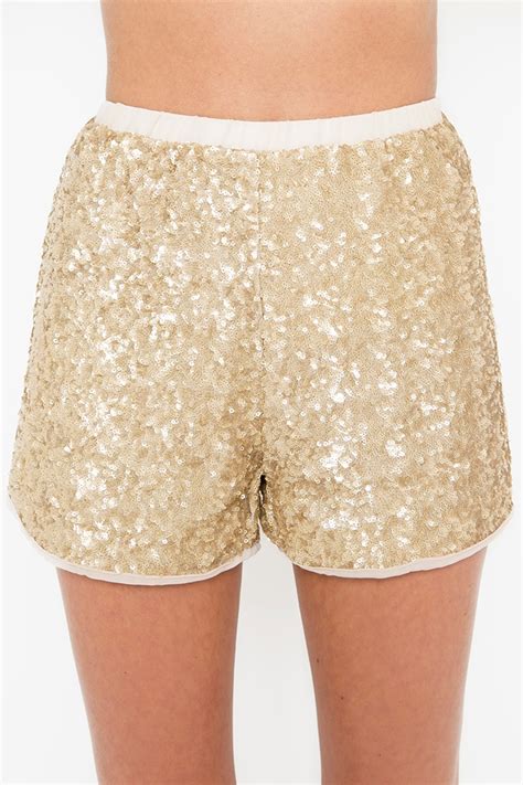 Nasty Gal Gold Dust Sequin Shorts In Metallic Lyst