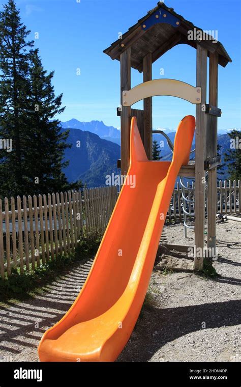 Slide Playground Slides Playgrounds Stock Photo Alamy