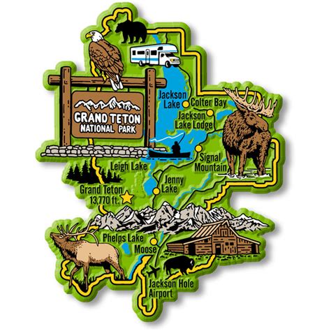 Grand Teton National Park Map Magnet