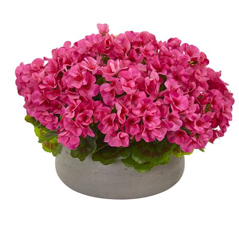 Artificial flower supplies are the experts in all things floral. Artificial 12" Geranium Flowers Plant in Decorative Stone ...