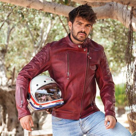 It has quilted accents on the shoulders and above image: Roland Sands Clash jacket oxblood | Leather jacket ...