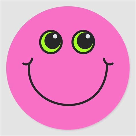 happy pink emoji face classic round sticker zazzle emoji happy face emoji love emoji