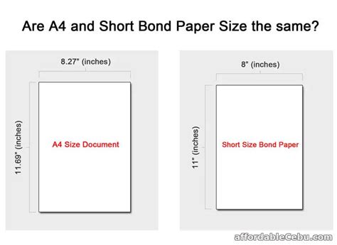 Is A4 And Short Bond Paper The Same Computers Tricks Tips 30595