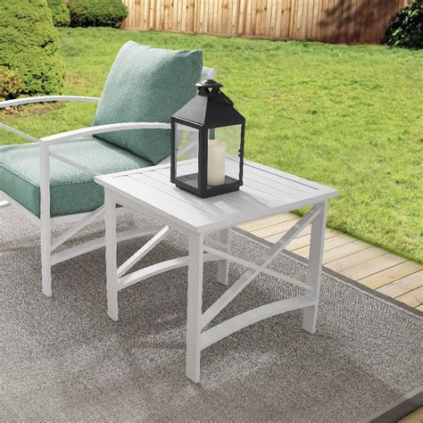 Kaplan Outdoor Metal Side Table White Crosley Co6208 Wh In 2022