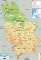 Physical Map of Serbia - Ezilon Maps