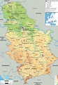 Physical Map of Serbia - Ezilon Maps