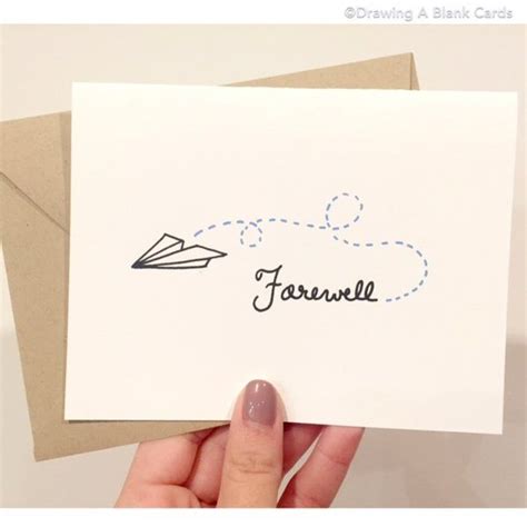 Paper Airplane Goodbye Card Farewell Cards Cards Card Drawing