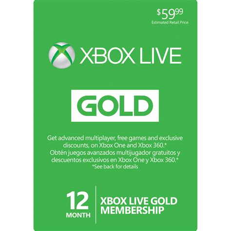 Microsoft Xbox Live 12 Month Gold Membership Card 52m 00339 Bandh