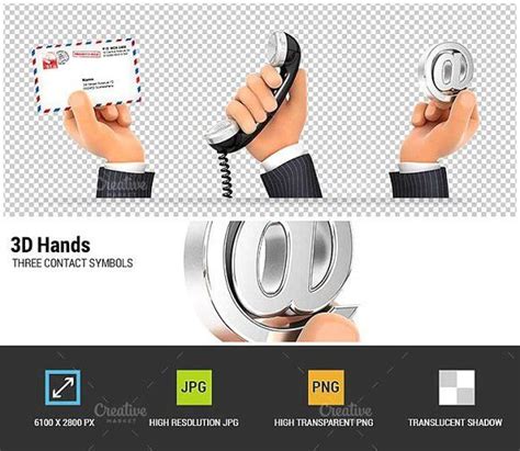 3d Hands Holding Contact Symbols 3d Hand 3d Character Art Design