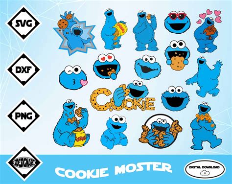 Cookie monster svg Cookie monster Clipart Sesame Street Svg | Etsy