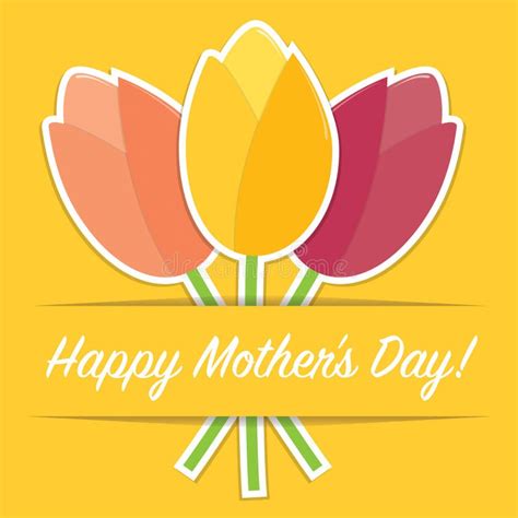 Tarjeta Tulip Mothers Day Ilustración Del Vector Ilustración De