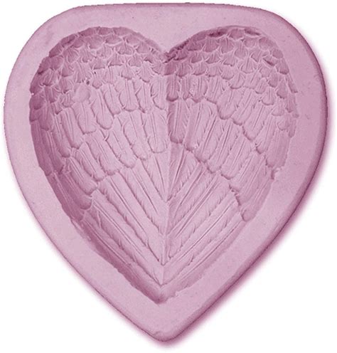 Angel Wings Heart Large Silicone Rubber Craft Cake Decorating Mould