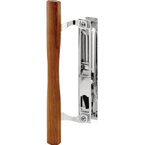 Prime Line C 1148 Sliding Door Handle Set With Wood Pull Chrome