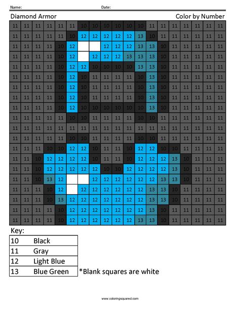 Minecraft Color By Number Printable