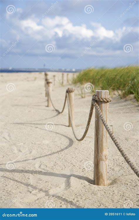 Rope Fence On Beach Stock Image Image Of Photograph 2051611