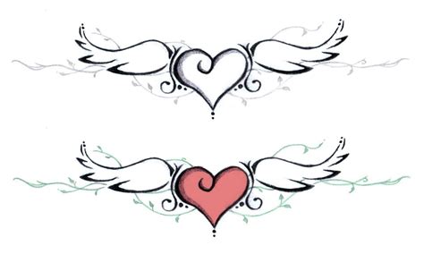 Simple Heart With Wings Tattoo Designs
