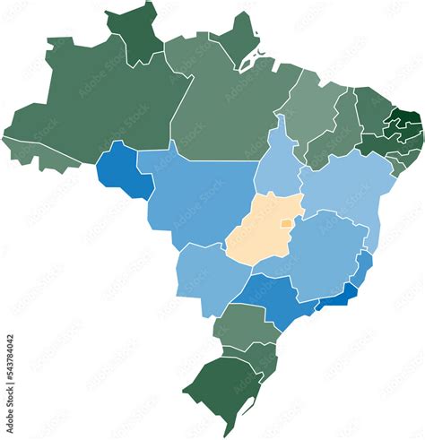 Brazil Political Map Divide By State Stock Illustration Adobe Stock