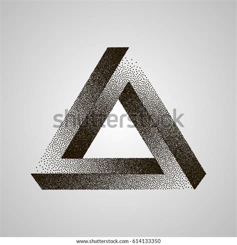 Infinity Impossible Triangle Penrose Triangle Black Stock Vector