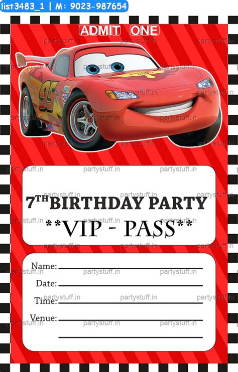 Race Car Birthday Invitation Car Cards In Race Theme