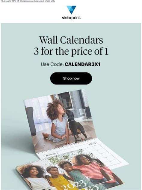 Vistaprint Uk Three Days Only 3 For 1 Wall Calendars Milled