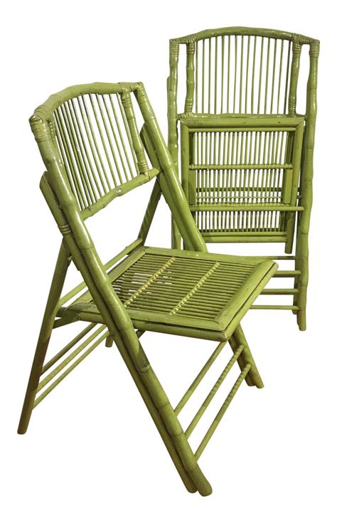 Just about anything else enjoy free shipping worldwide! Bamboo Folding Chairs - A Pair on Chairish.com | Chair, Dining chairs, Folding chair