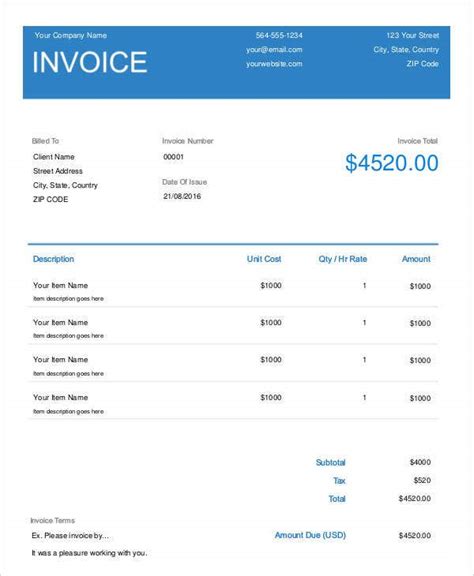 9 Roofing Invoice Templates Free Word Pdf Format Download