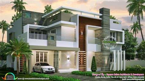 2853 Sq Ft Sober Color Contemporary House Kerala Home Design And