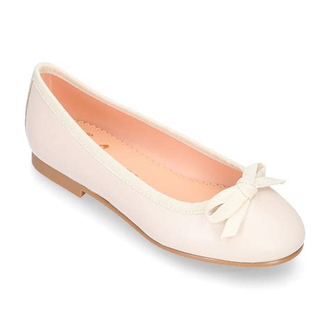 Extra Soft Leather Ballet Flats With Ribbon R006 Okaaspain