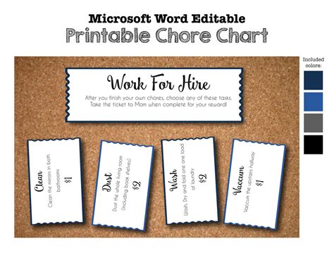 Create the future you want. Printable Chore Chart- Work for Hire- Tickets Coupons ...