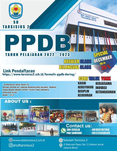 Ppdb Online 2022 2023 Sekolah Tarsisius 2